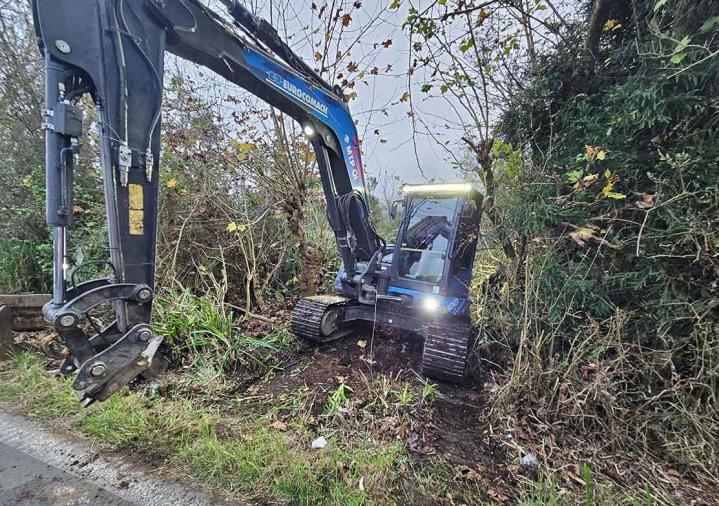 Travaux de terrassement à l'Île de la Réunion